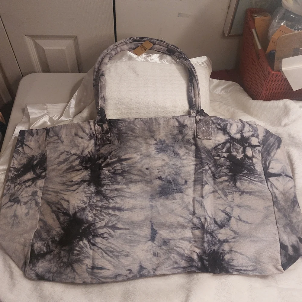 Victoria’s Secret PINK Tye Dye Grey Marl Canvas Weekender Tote Bag BNWT